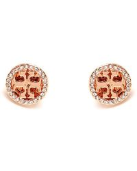 Tory Burch Miller Pave Earrings in Silver (Metallic) - Lyst