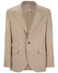 Brunello Cucinelli - Single-Breasted Checked Blazer - Lyst
