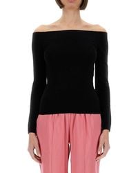 Tom Ford - Off-Shoulder Long-Sleeved Knitted Top - Lyst