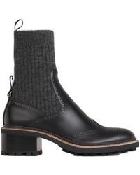 chloé franne lug sole leather sock boots