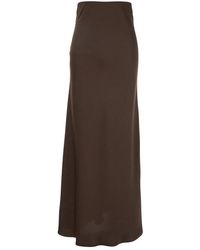 Plain - Long Skirt With Volant Hem Detail - Lyst