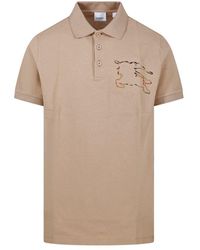 Burberry - Logo Printed Short Sleeved Polo Shirt - Lyst