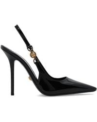 Versace - Medusa 95 Logo-Plaque Slingback Pumps - Lyst