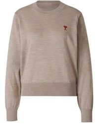 Ami Paris - Knitted Wool Sweater - Lyst