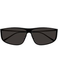 Saint Laurent Gold Sl 605 Luna Sunglasses in Black | Lyst