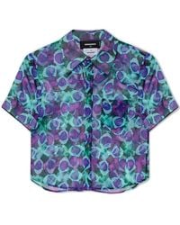 DSquared² - Floral-printed Short-sleeved Button-up Shirt - Lyst