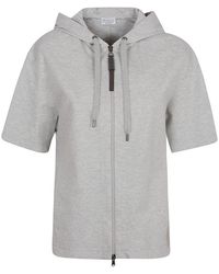 Brunello Cucinelli - Short-sleeved Zipped Sweatshirt - Lyst