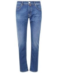 Jacob Cohen - Logo Patch Mid-Rise Jeans - Lyst