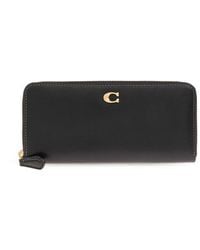 COACH - Leather Wallet With Logo, - Lyst