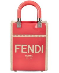 Fendi - Sunshine Mini Bag In Canvas And Patent Leather - Lyst