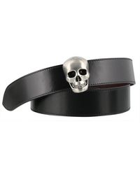 alexander mcqueen men's skull belt