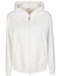 Brunello Cucinelli Zipped Hooded Jacket - White