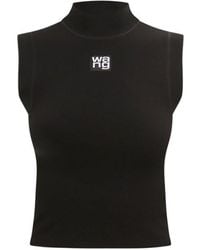 Alexander Wang Logo Turtleneck Knit Vest - Black