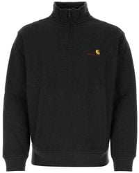 Carhartt - Logo Embroidered Half-zipped Sweatshirt - Lyst