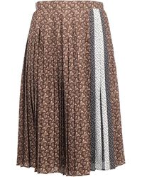 Burberry Tb Monogram Pleated Skirt - Brown