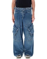 Marcelo Burlon - Wide-leg Panelled Cargo Jeans - Lyst