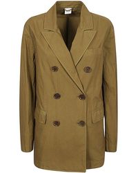Aspesi - Double-breasted Long Sleeved Peacoat - Lyst