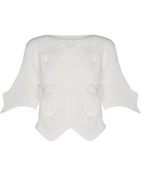 Issey Miyake - Boat Neck Knitted Jumper - Lyst