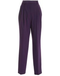 Alberta Ferretti Tucks Pants - Purple