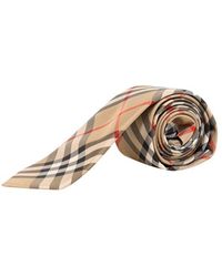 Burberry Modern Cut Vintage Check Silk Tie - Natural