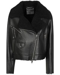 DESA NINETEENSEVENTYTWO - Shearling Collar Moto Jacket - Lyst