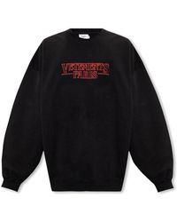 Vetements - Logo Embroidered Knit Sweater - Lyst