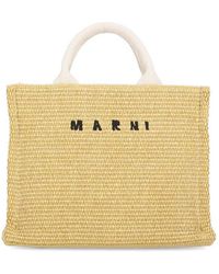 Marni - Tropicalia Logo Embroidered Small Tote Bag - Lyst