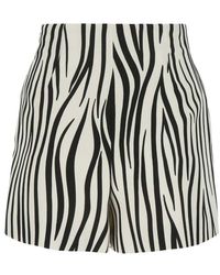 Valentino Zebra Printed Shorts - Black
