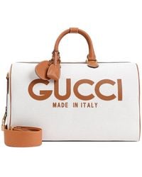 Gucci - Logo Printed Large Duffle Bag - Lyst
