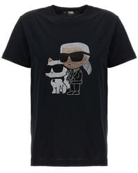 Karl Lagerfeld - Karl Ikonik Karl & Choupette T-shirt - Lyst