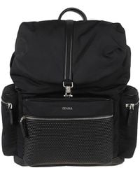 Zegna - Logo Plaque Woven Panel Backpack - Lyst