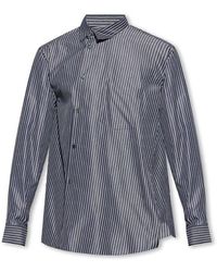COMME DES GARÇON BLACK - Black Comme Des Garcons Striped Long-sleeved Shirt - Lyst