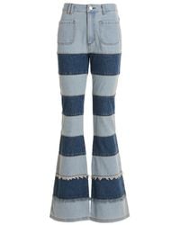 ANDERSSON BELL - Mahina Patchwork-stripe Wide-leg Jeans - Lyst