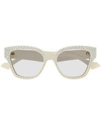 Gucci - Cat-eye Frame Embellished Sunglasses - Lyst