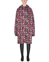 Balenciaga - Floral-print Hooded Raincoat - Lyst