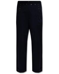 Tory Burch - Button-detailed Straight-leg Pants - Lyst