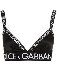 Dolce & Gabbana Elastic Logo Bra - Black