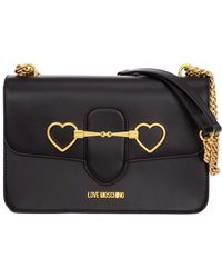 Love Moschino Shoulder Bag Soft Heart Bit - Black