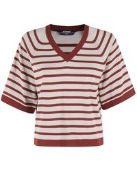 K-Way - Striped Knit Top - Lyst