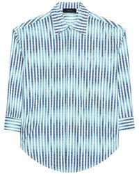Amiri - All-over Striped Logo Motif Buttoned Shirt - Lyst