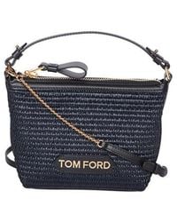 Tom Ford - Logo Patch Straw Mini Tote Bag - Lyst