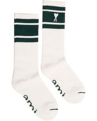 Ami Paris - Ribbed Socks With Logo - Lyst