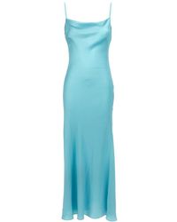 Twinset - Long Fitted Flared Satin Dress - Lyst