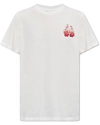 Ganni - T-shirt With Logo, - Lyst