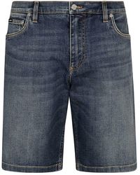 Dolce & Gabbana Coral-print Cotton Bermuda Shorts in Blue for Men Mens Clothing Shorts Bermuda shorts 