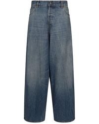 Haikure - High-waist Logo Patch Wide-leg Jeans - Lyst