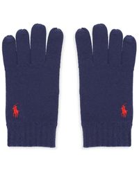 Polo Ralph Lauren - Logo Embroidered Knitted Gloves - Lyst
