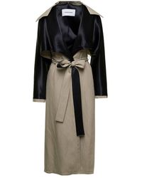 Ferragamo - Long-sleeved Layered Belted Trench Coat - Lyst