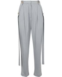 Burberry Laces Silk Mix Pants - Grey