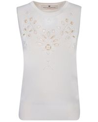 Ermanno Scervino - Sleeveless Broderie Anglaise Tank Top - Lyst